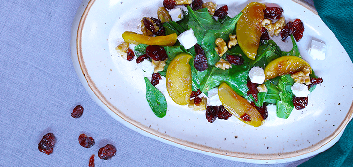 Del Monte Caramelized Apple Spinach Feta Salad with Walnuts Recipe